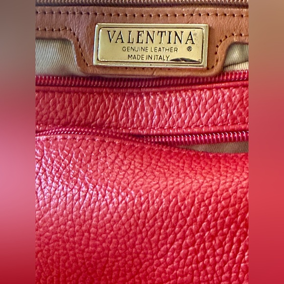RARE Valentina Sling Backpack Real Finest Italian Red Leather Convertible Bag - Picture 2 of 16